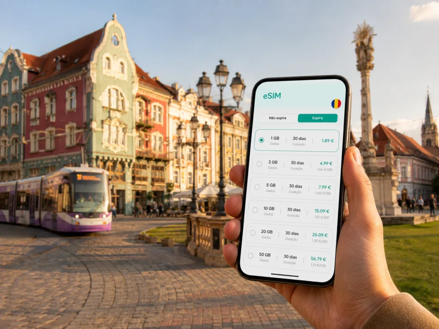 eSIM em Timisoara: internet e conexão móvel