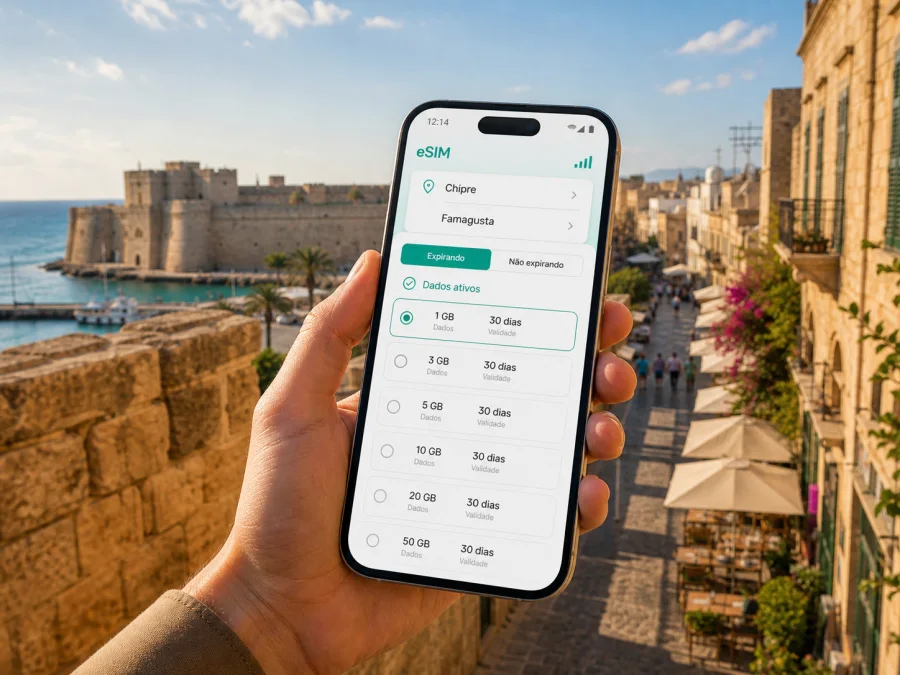 eSIM em Famagusta: internet móvel no Chipre