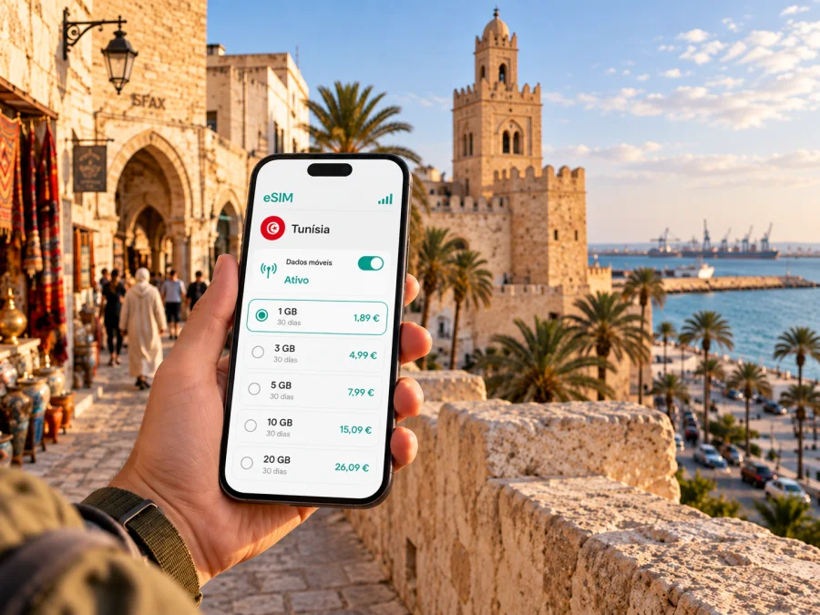 eSIM em Sfax: internet móvel para a sua viagem
