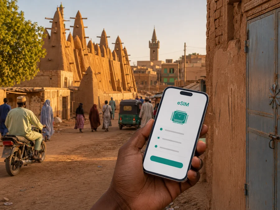 Zinder com eSIM: internet móvel no Níger