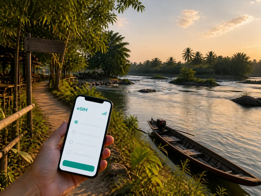 eSIM em Don Det: internet e conexão móvel no Laos