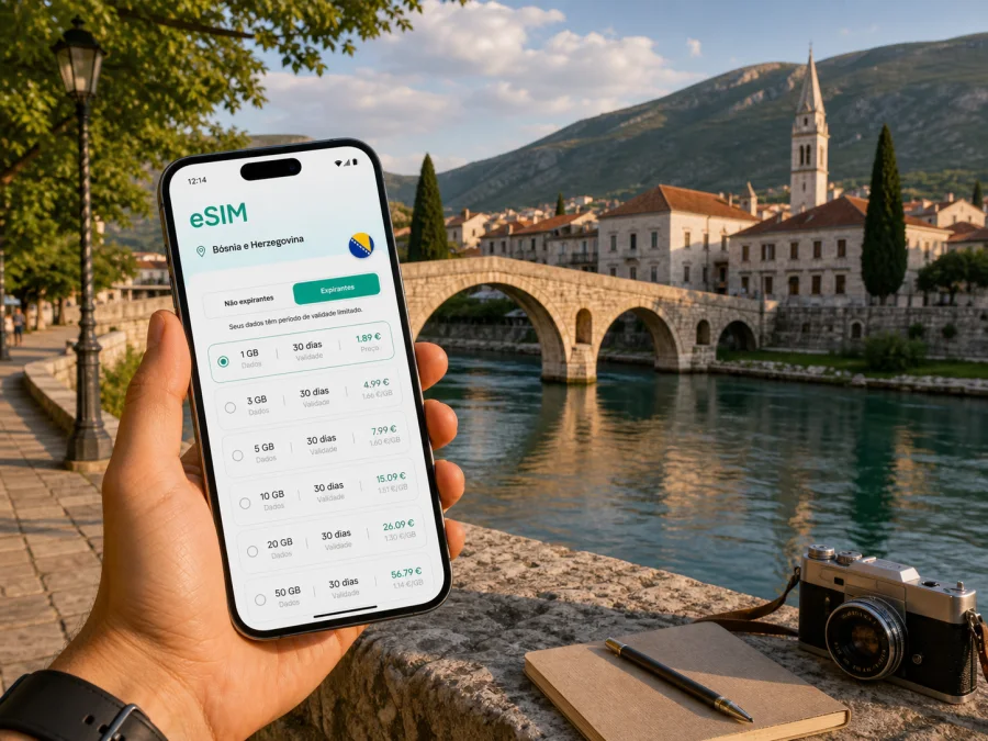 eSIM em Trebinje: internet móvel para viajar
