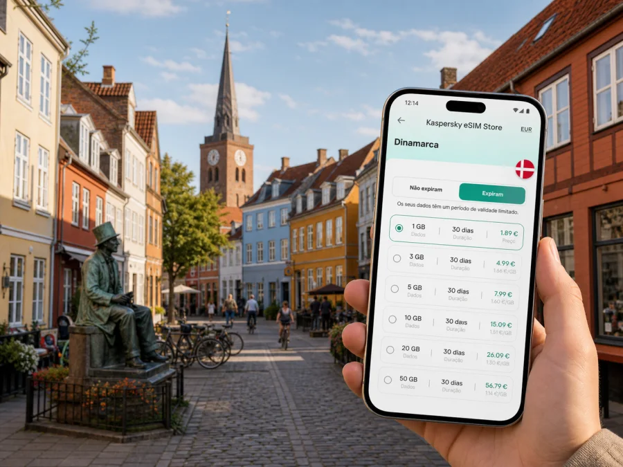 eSIM em Odense: internet móvel na viagem