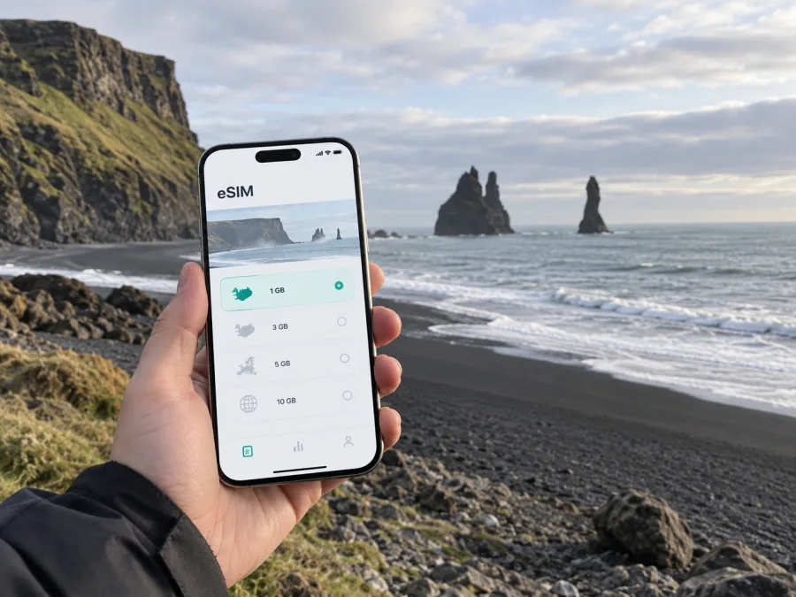 Vík: eSIM e internet móvel na Islândia