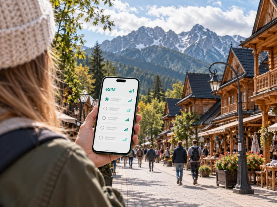eSIM em Zakopane: internet móvel na viagem