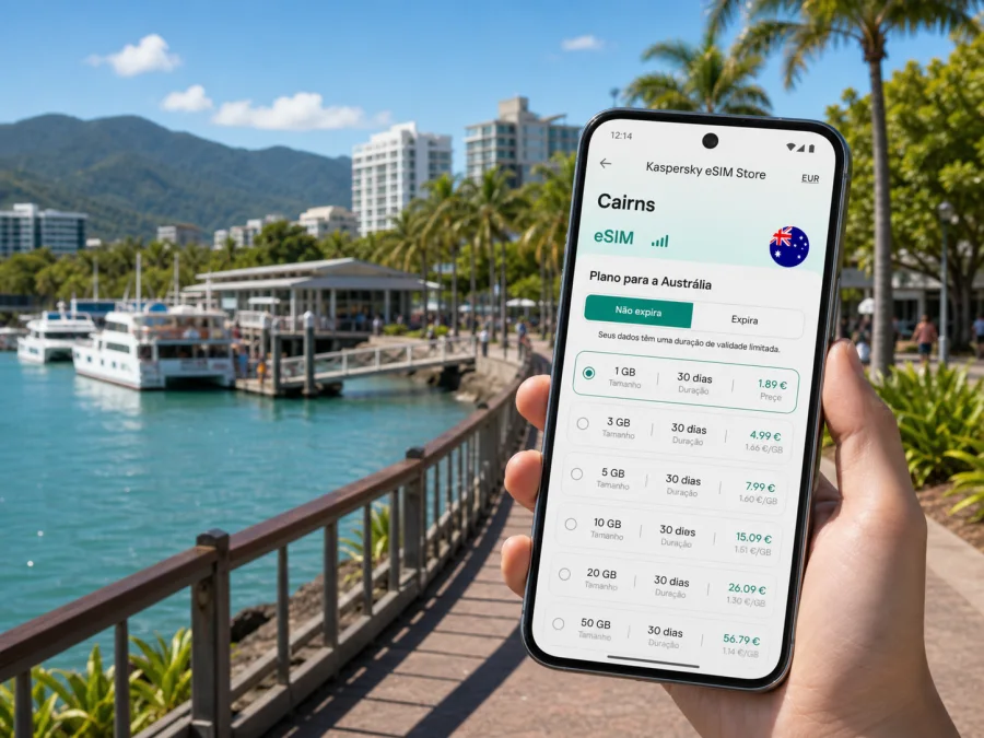 eSIM em Cairns: internet móvel para viajar