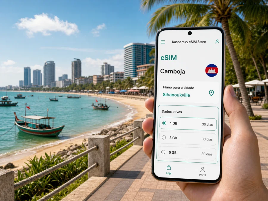eSIM em Sihanoukville: internet no Camboja