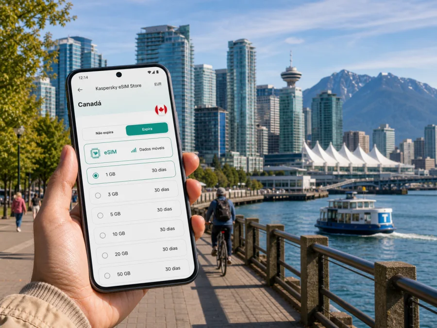 eSIM em Vancouver: internet móvel no Canadá