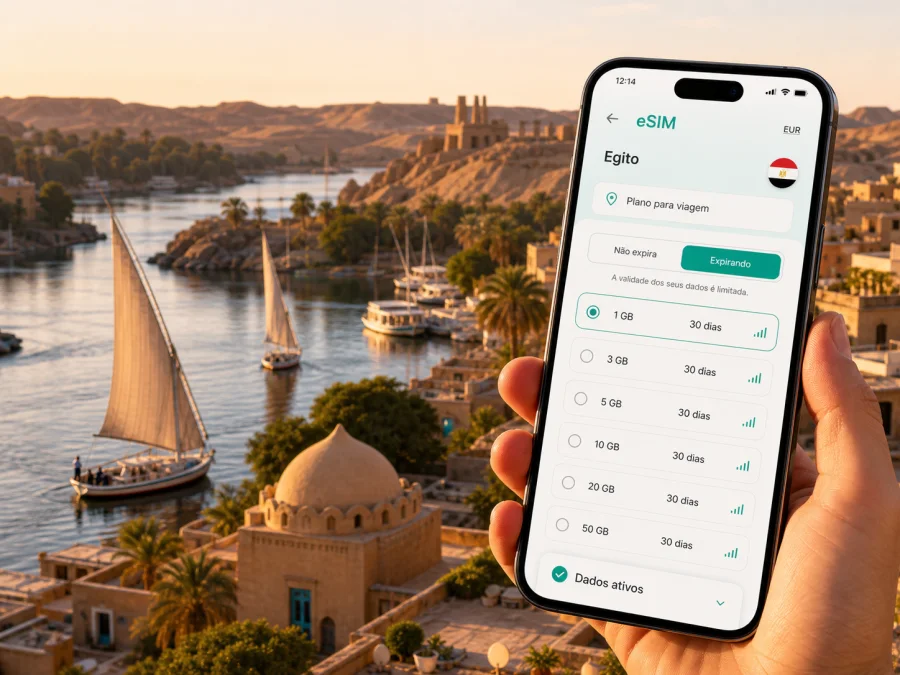 eSIM em Aswan: internet móvel no Egito