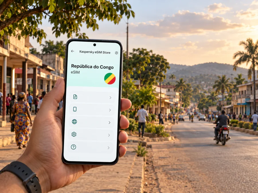 eSIM em Nkayi: internet móvel na República do Congo