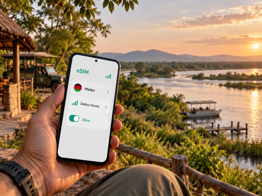 eSIM em Liwonde: internet no Maláui