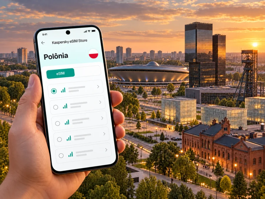 eSIM em Katowice: internet móvel na Polônia