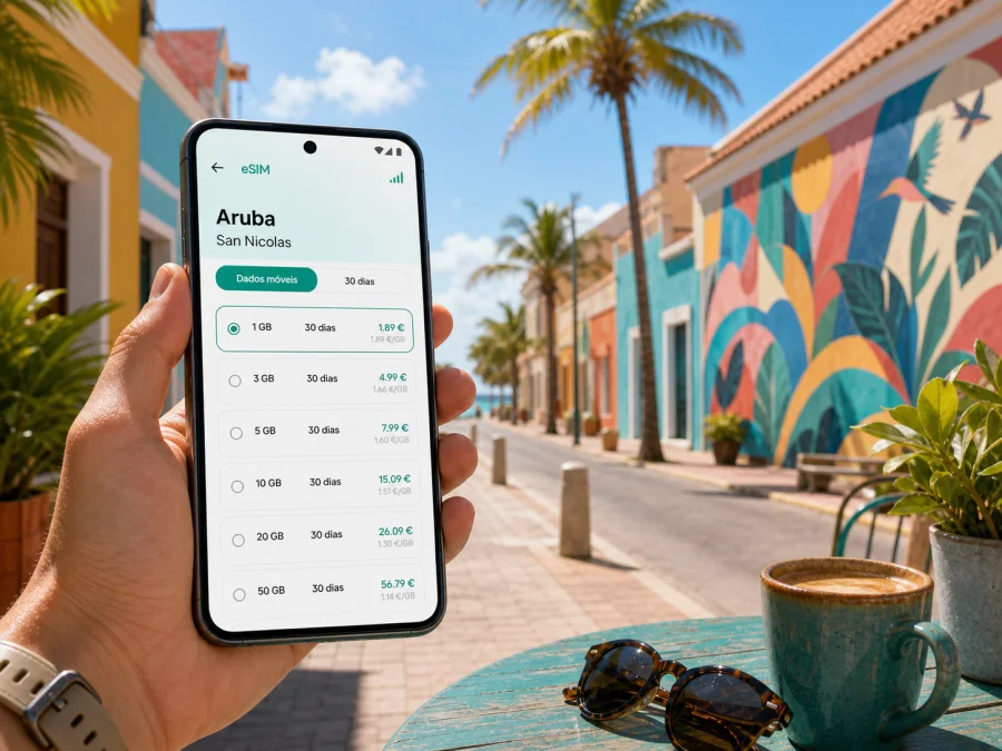 eSIM em San Nicolas: internet móvel em Aruba