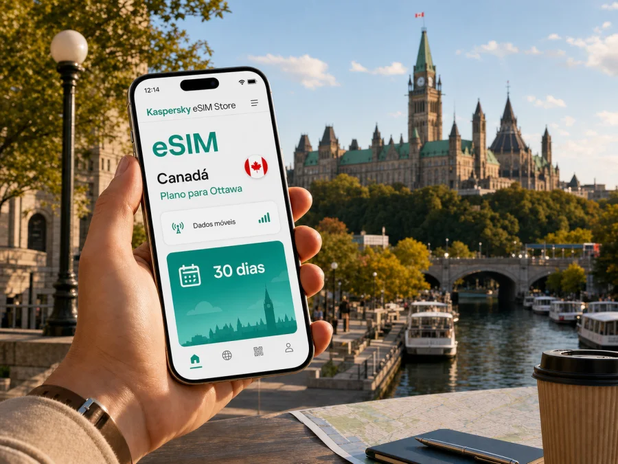 eSIM em Ottawa: internet móvel no Canadá