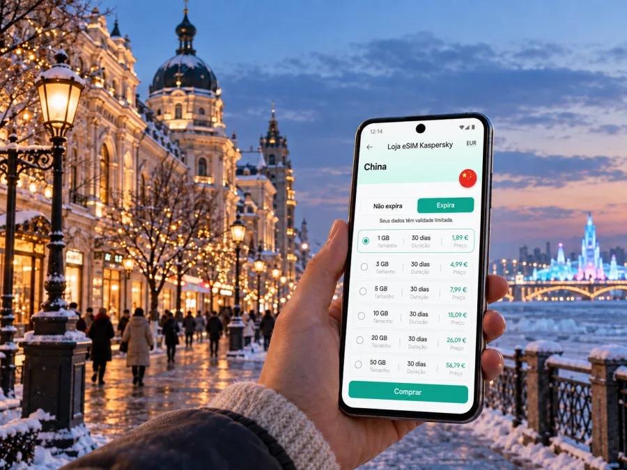eSIM em Harbin: internet móvel na China