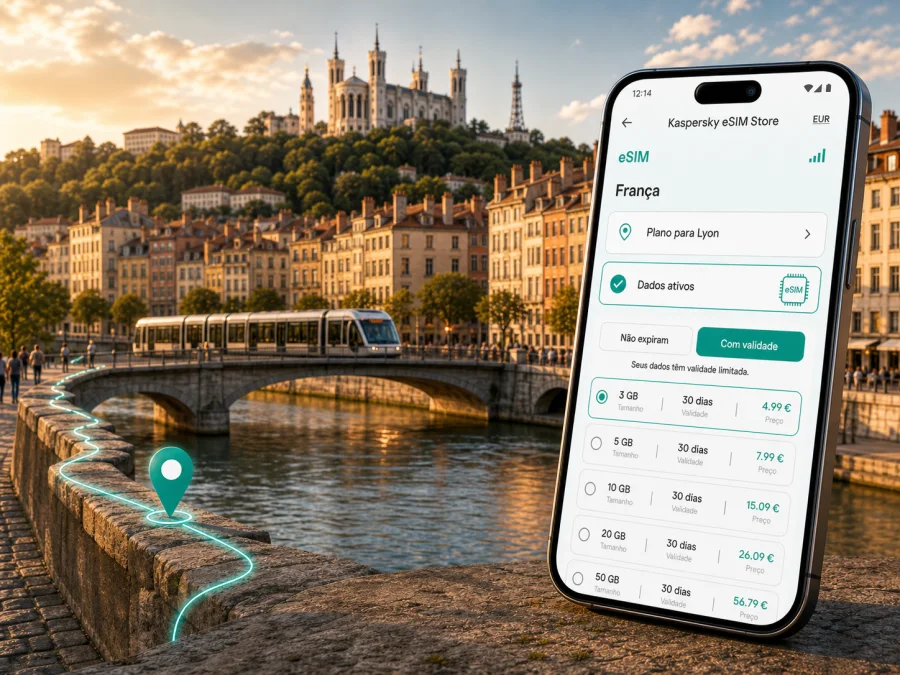eSIM em Lyon: ligação móvel e internet