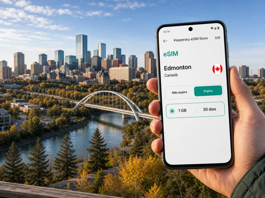 eSIM em Edmonton: internet móvel para viagem