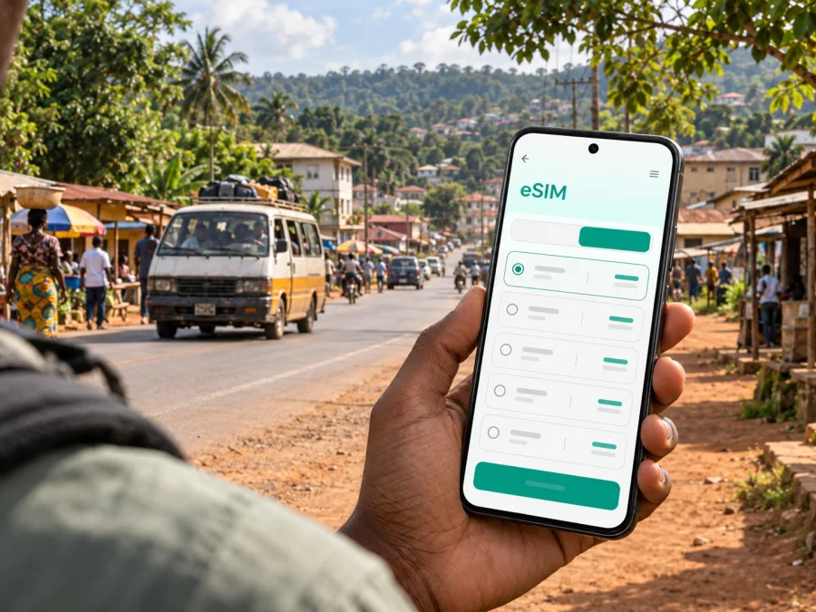 eSIM em Sanniquellie: internet na Libéria