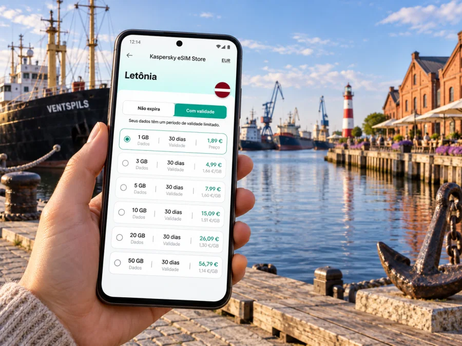 eSIM em Ventspils: internet móvel na Letônia