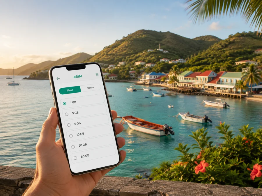 eSIM em Union Island: internet móvel na viagem