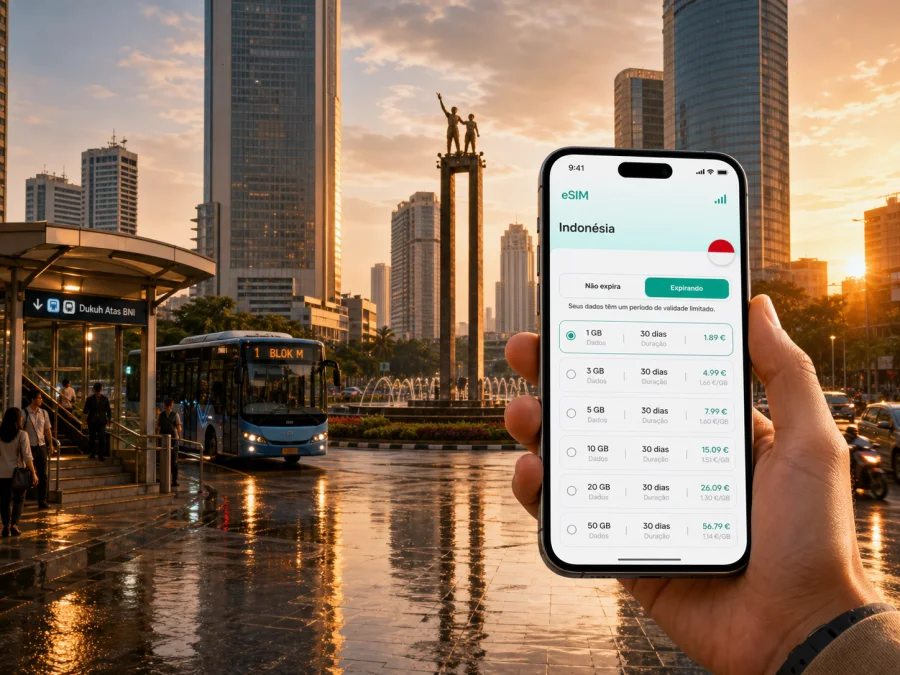 eSIM em Jacarta: internet móvel para viajar