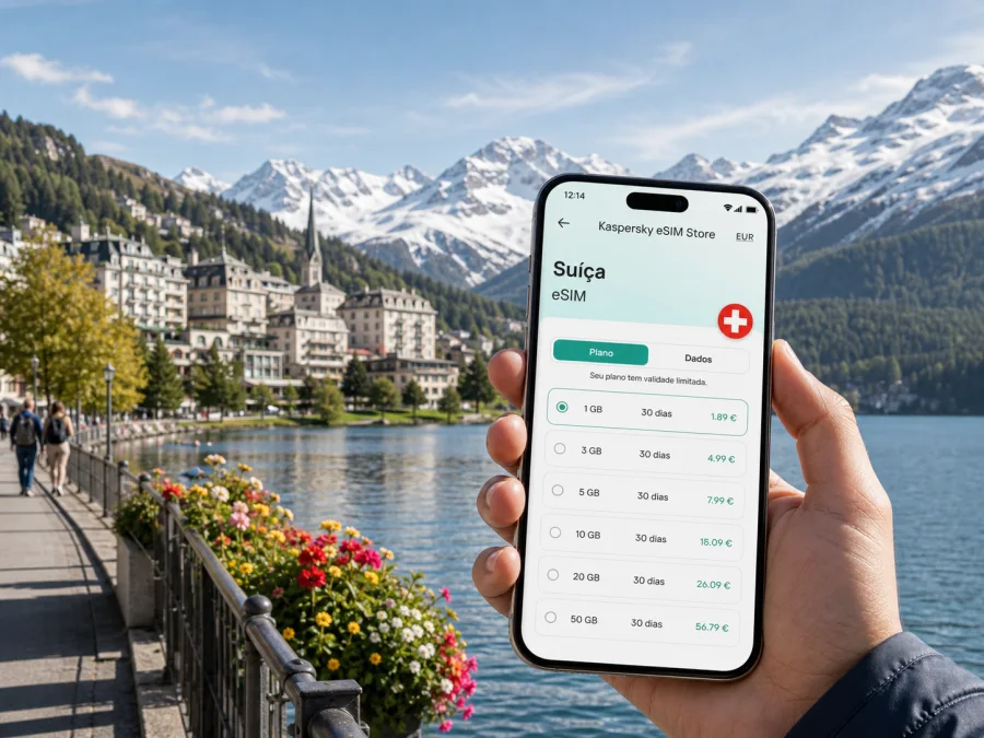 eSIM em St Moritz: internet móvel na Suíça