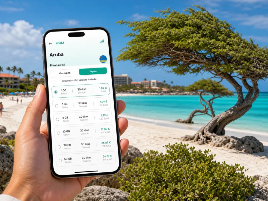 eSIM em Eagle Beach: ligação móvel e internet