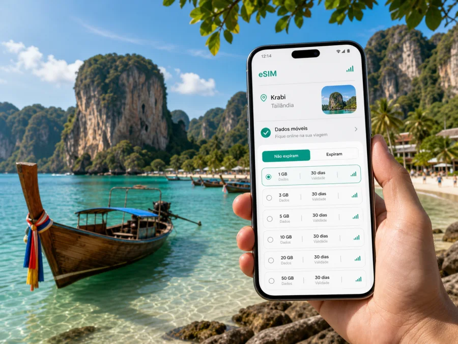 Krabi eSIM: internet móvel para viajar
