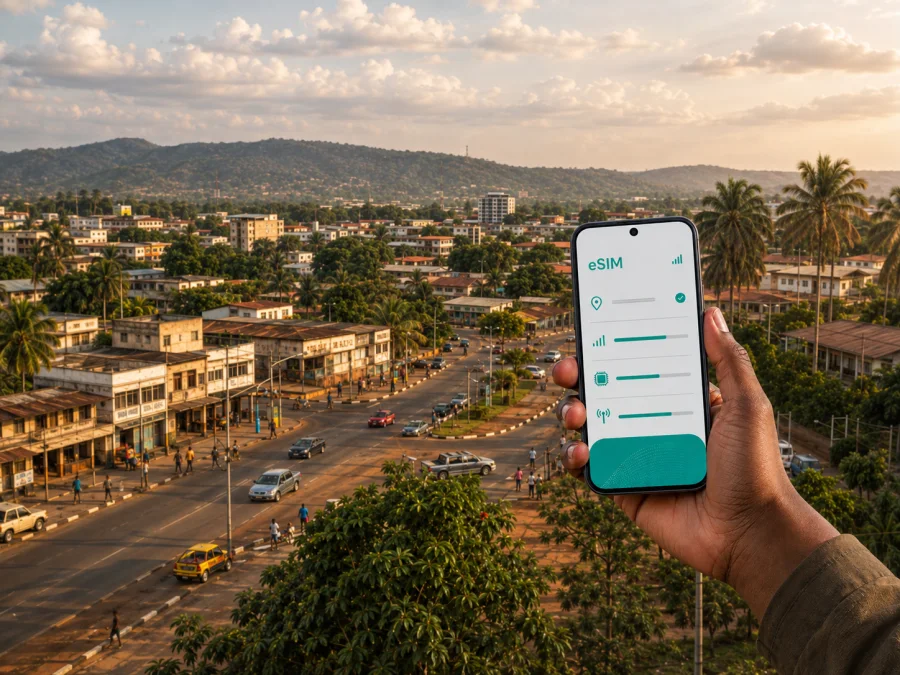 eSIM em Franceville: internet móvel no Gabão