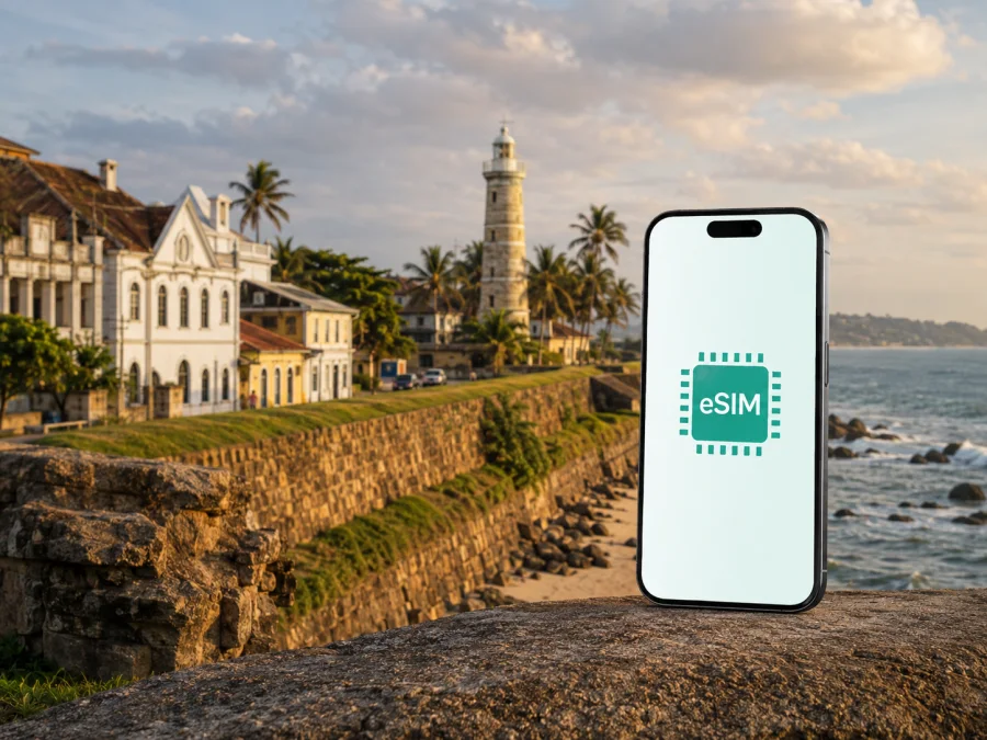 eSIM em Galle: internet móvel no Sri Lanka