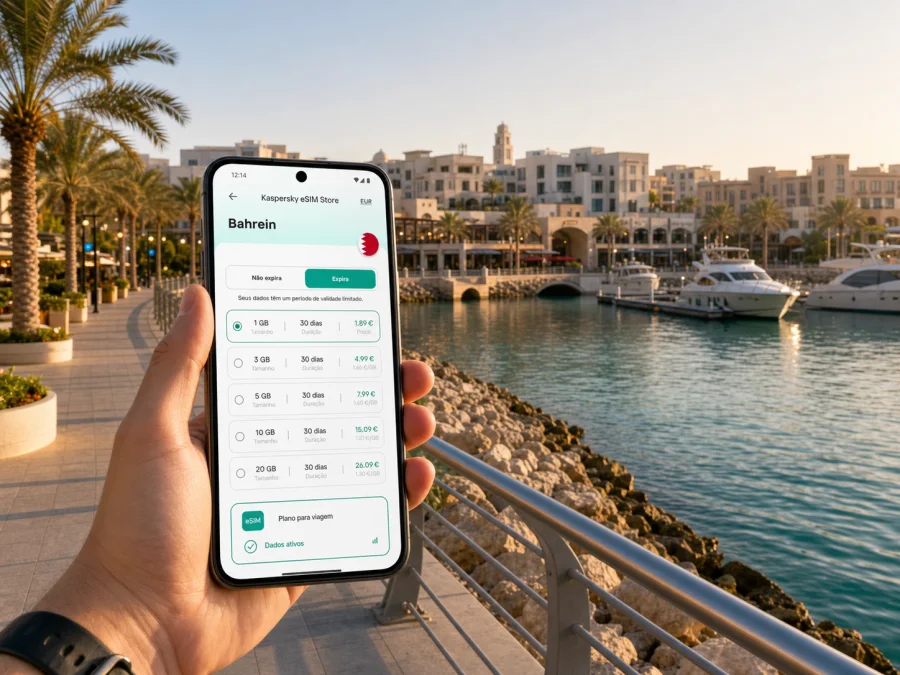 Ilhas Amwaj eSIM: internet móvel no Bahrein