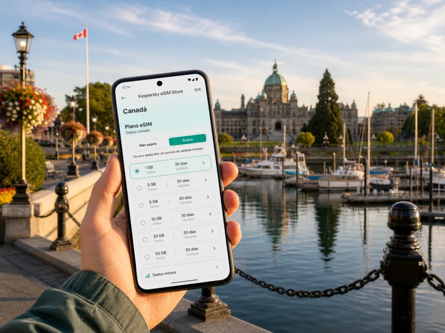 eSIM em Victoria: internet móvel no Canadá