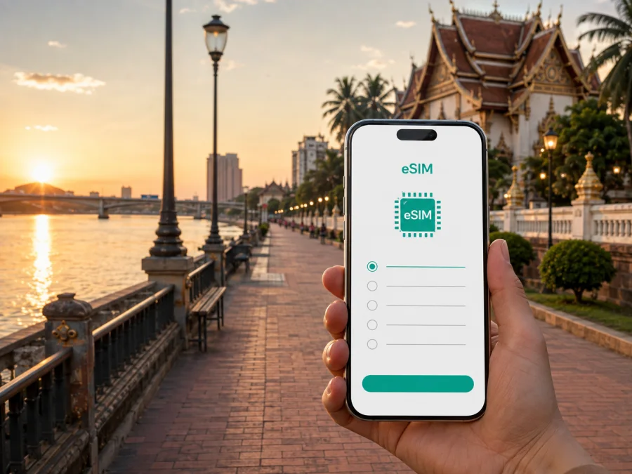 eSIM em Vienciana: internet móvel no Laos