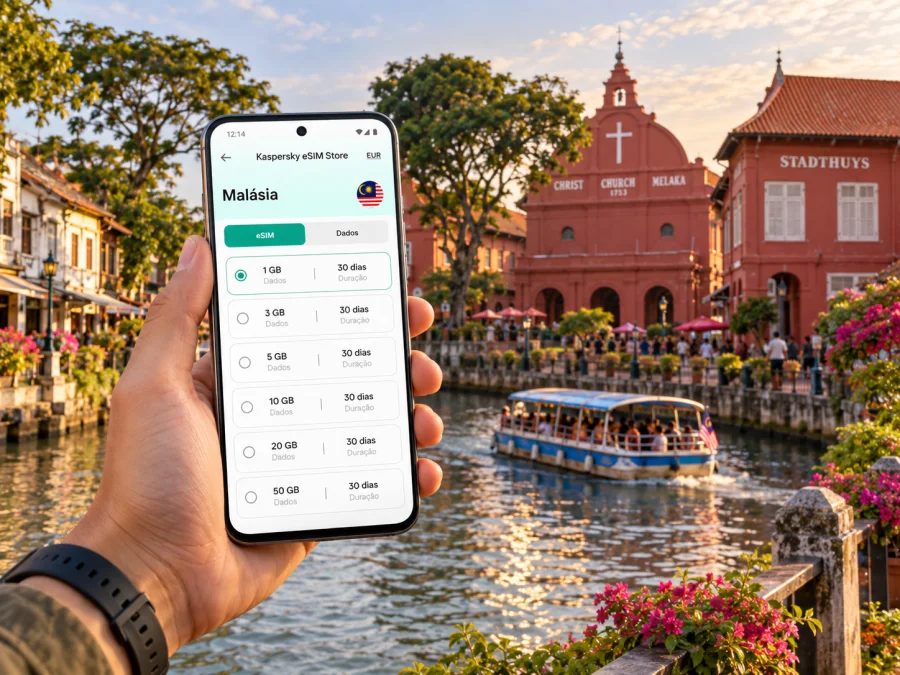 eSIM em Melaka: internet móvel para sua viagem