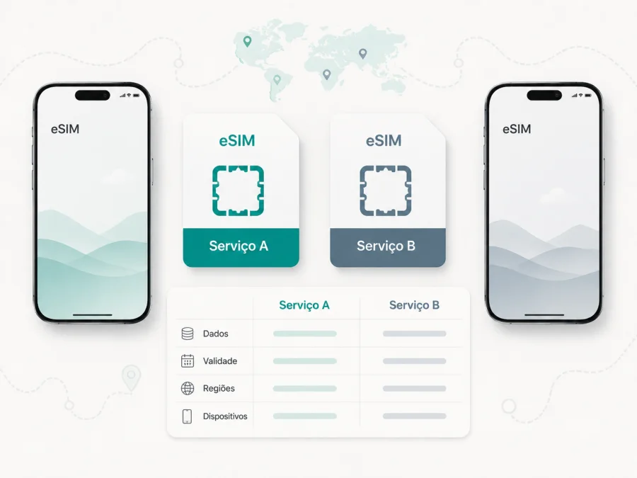 Airalo ou Kaspersky eSIM Store: comparação