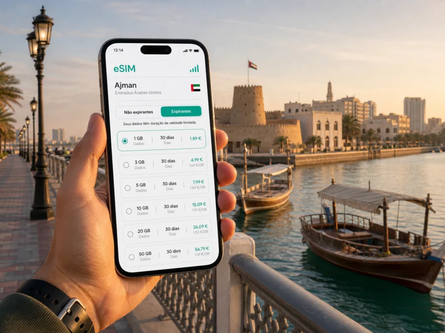 eSIM em Ajman: internet móvel na viagem