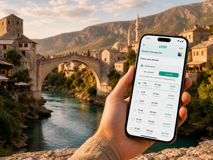 eSIM em Mostar: internet móvel para viajar