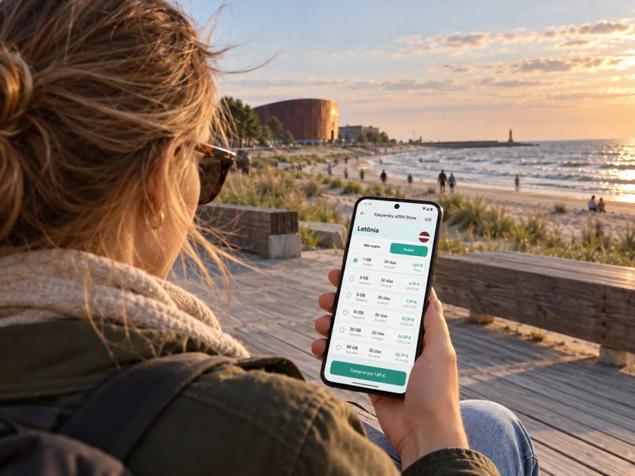 eSIM em Liepāja: internet e conexão móvel na Letônia