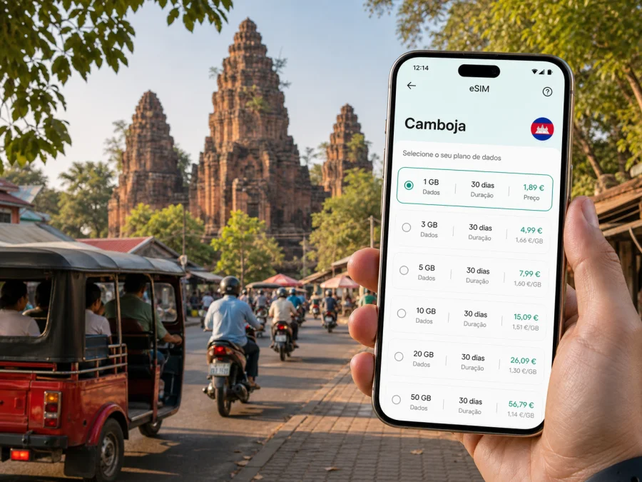 Kampong Thom eSIM: internet móvel no Camboja