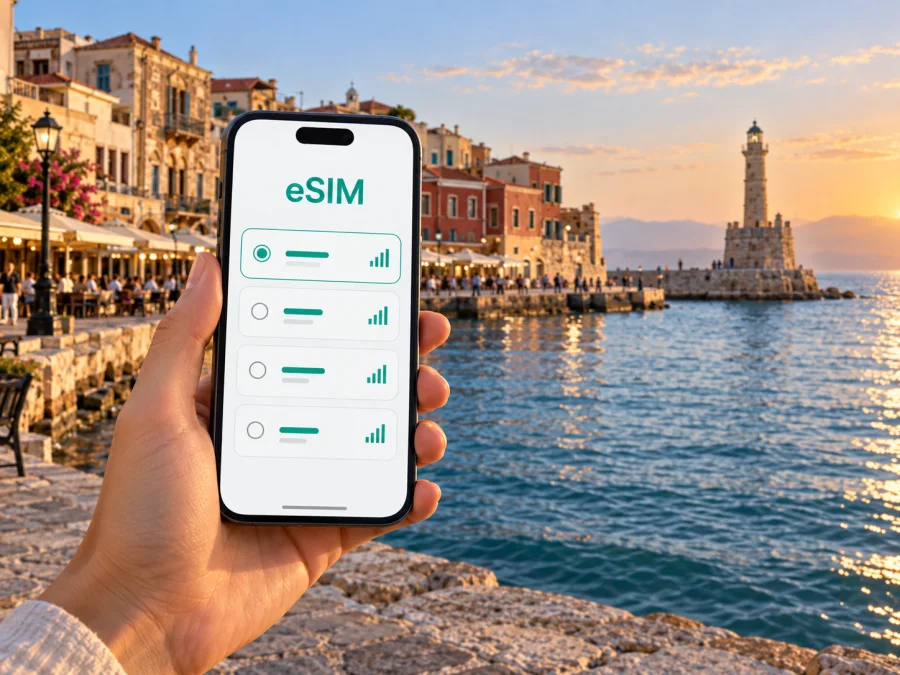 eSIM em Chania: internet móvel na cidade