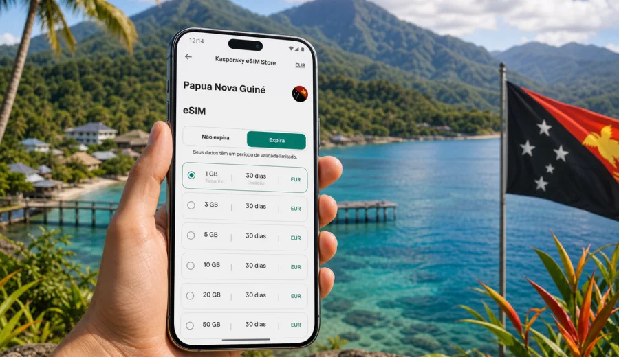eSIM em Papua Nova Guiné: internet móvel