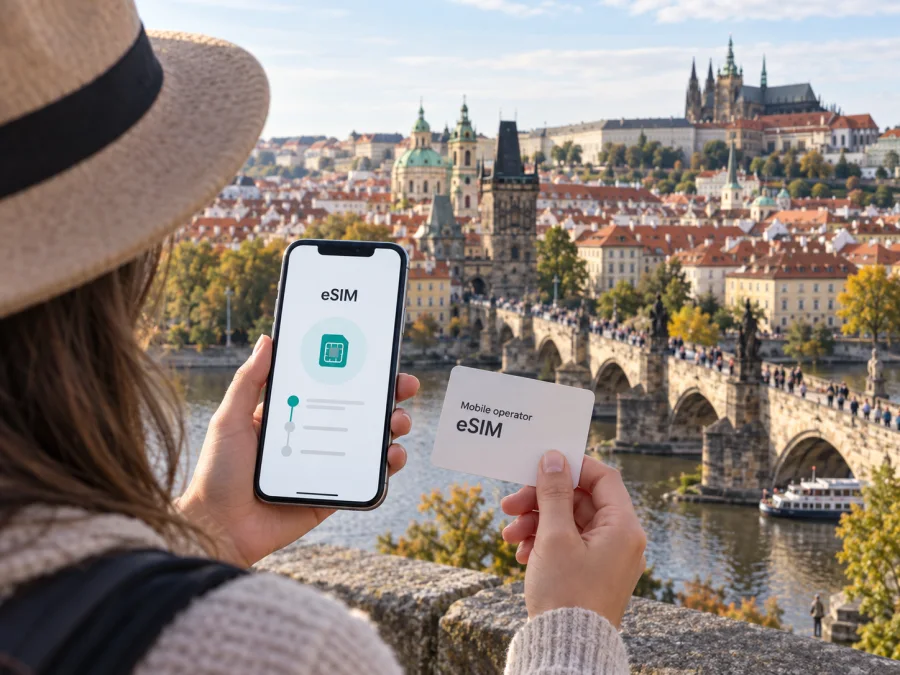 Vodafone eSIM na República Tcheca: ativação e viagem
