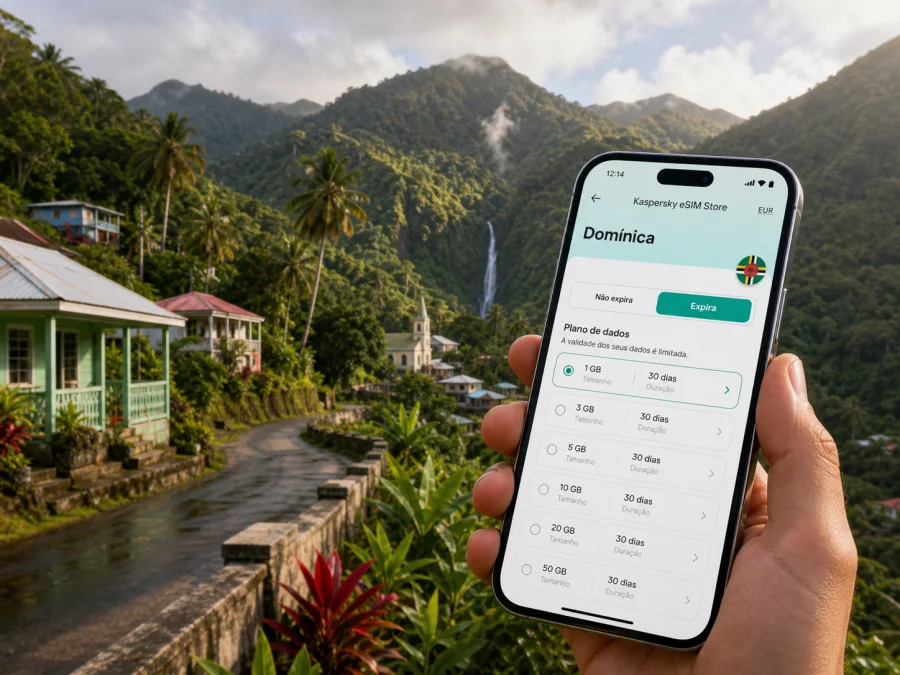 eSIM em Trafalgar: internet móvel na Domínica