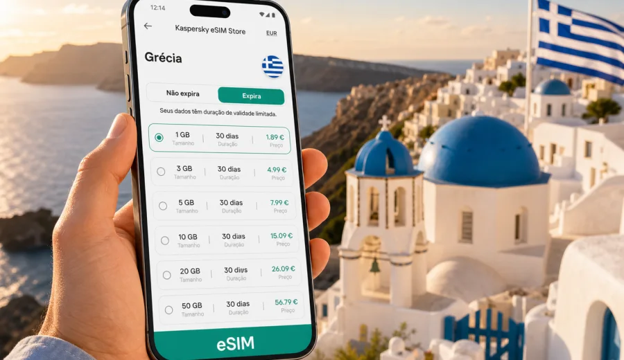 eSIM Grécia: ligação móvel e internet na viagem