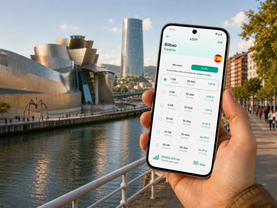 eSIM em Bilbao: internet e ligação móvel