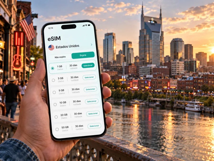 Nashville eSIM: internet móvel para sua viagem