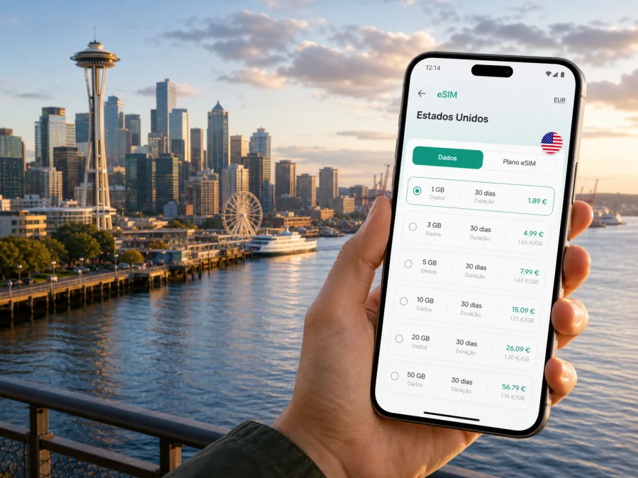 eSIM em Seattle: internet móvel para viagem