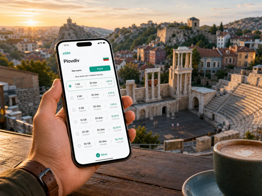 eSIM em Plovdiv: internet móvel na viagem