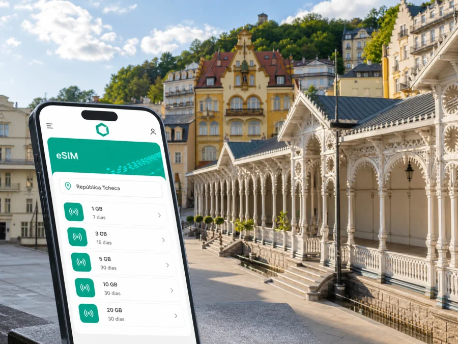 eSIM em Karlovy Vary: internet móvel