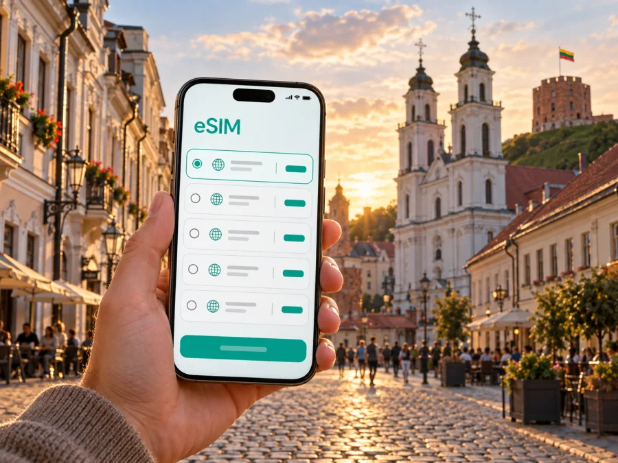 eSIM em Kaunas: internet móvel na Lituânia